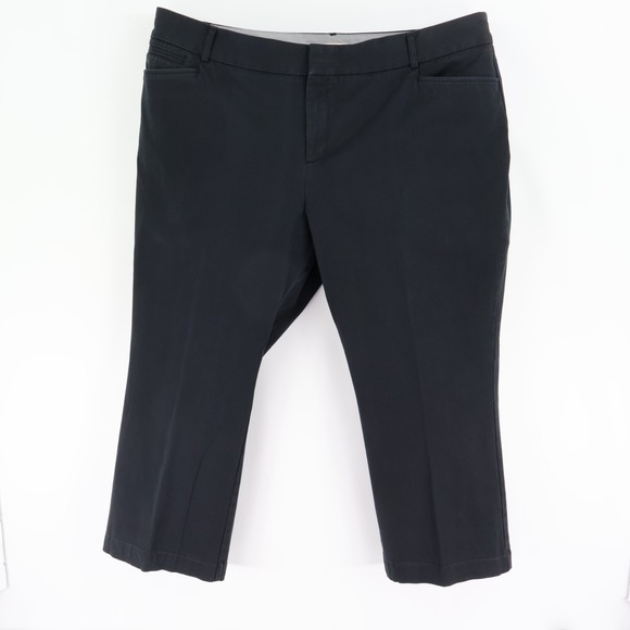 DOCKERS Ankle Pants Womens 24W Very Dark Blue‎ Cotton Blend Pockets Straight Leg - Picture 1 of 6